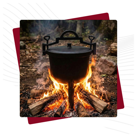 Kociołek myśliwski żeliwny 10 litrów stojący