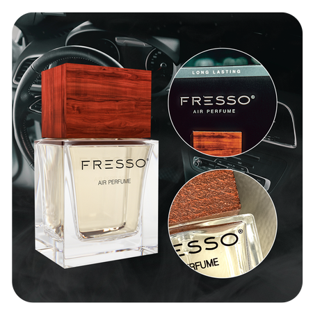 FRESSO Signature Man drewniana zawieszka zapachowa + perfumy samochodowe 50ml