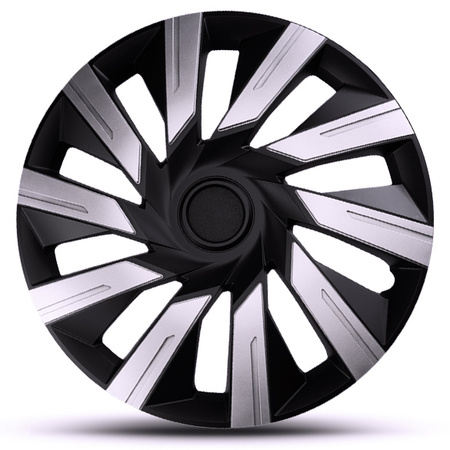 GÓRECKI Kołpaki samochodowe TECNA silver black 16"