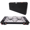 Kuchenka dwupalnikowa ze stali nierdzewnej w walizce z tworzywa sztucznego  x1 + TIROSS Patelnia / nakładka grillowa do kuchenek turystycznych TS-271 x1 + INTER GLOBUS Kartusz Gazowy 400ml 227g x4