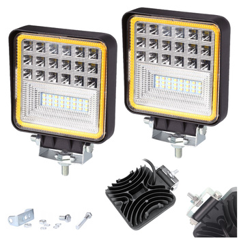 HERMON Lampa robocza halogen LED x42 + COB 126W 10-30V COMBO 110x110x38mm x2