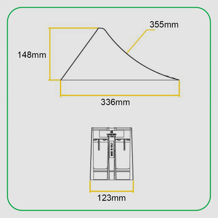 LOKHEN Klin pod koła żółty E36 336x123x148mm