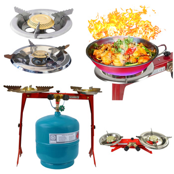 AG Kuchenka turystyczna podwójna na butle gazową ASIA2 średnia dwa palniki Ø14cm+ Ø21cm 2x1,8kW + VITKOVICE MILMET Butla gazowa turystyczna 3kg 7,2l przyłącze 3/8'' od góry PROPAN - BUTAN, LPG