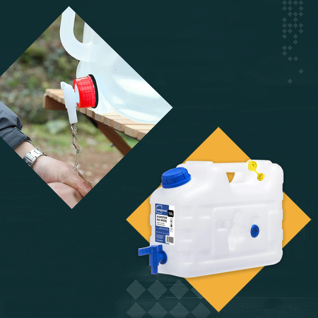 SimplyCan Pojemnik na wodę pitną 10L ATEST odpowietrznik kranik (max. 12L)  + Metalowy uchwyt mocowanie