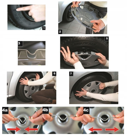 CARFIELD Kołpaki samochodowe SPIN srebrno czarne 15" x4