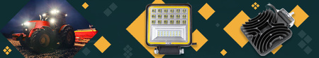 HERMON Lampa robocza halogen LED x42 + COB 126W 9-36V COMBO 110x110x20mm