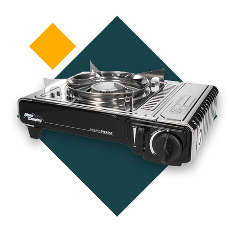 ALPEN CAMPING Kuchenka turystyczna MOUNT EVEREST x1 + IMEX Nakładka grillowa 30,5cm x1