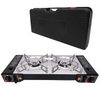 Kuchenka dwupalnikowa ze stali nierdzewnej w walizce z tworzywa sztucznego