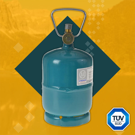 AG Lampa gazowa turystyczna na butlę KINGA3 0,6kW + VITKOVICE MILMET Butla gazowa turystyczna 1kg 2,4l przyłącze 3/8'' od góry PROPAN - BUTAN, LPG