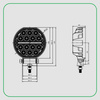 KAMAR Lampa robocza 14 LED 18W 1300lm + pasek 9 LED 1,6W 12/24V