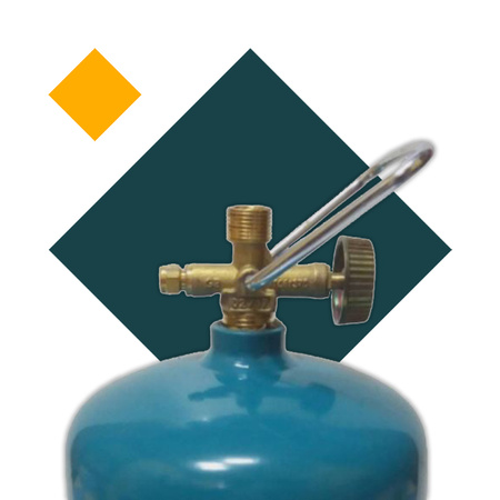 AG Promiennik turystyczny na butlę gazową SMYK 1,1kW + VITKOVICE MILMET Butla gazowa turystyczna 1kg 2,4l przyłącze 3/8'' od góry PROPAN - BUTAN, LPG