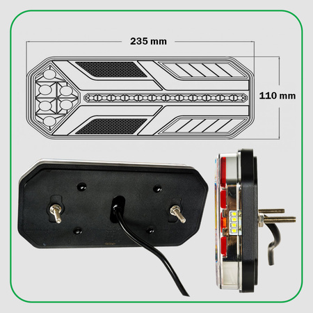 KAMAR Lampa tylna zespolona LED neon dynamiczny kierunkowskaz 12/24 V lewa