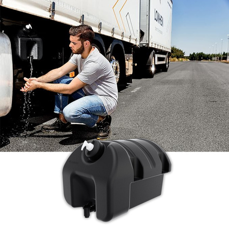 LOKHEN Zbiornik na wodę " Kwadrat " SQUARE 30L z pojemnikiem na mydło czarny