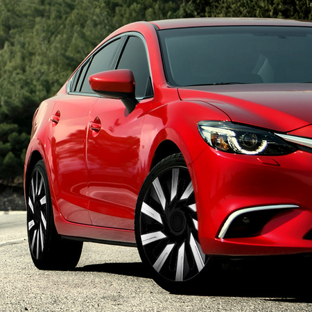 GÓRECKI Kołpaki samochodowe TECNA silver black 16"