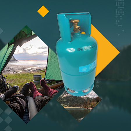 VITKOVICE MILMET Butla gazowa 5kg 12,3l z kołnierzem przyłącze W21,8 1/2'' z boku PROPAN - BUTAN, LPG