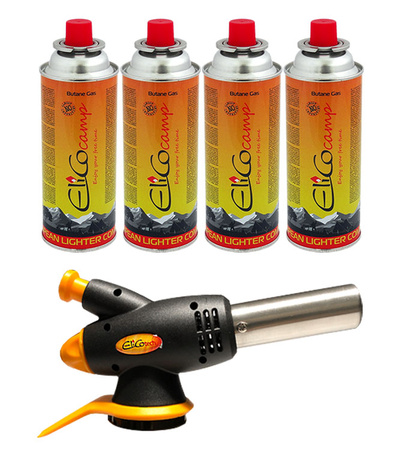 ELICOTECH Palnik gazowy wielofunkcyjny RK‑3110 x1 + ELICOCAMP Kartusz Gazowy 220g x4