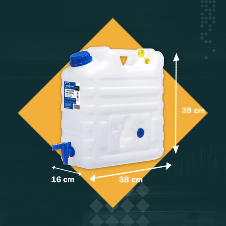 SimplyCan Pojemnik na wodę pitną 15L ATEST odpowietrznik kranik (max. 17L)  + SimplyCan Dozownik mydła do kanistra 150 ml DIN61