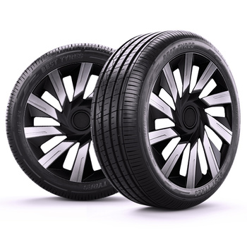 GÓRECKI Kołpaki samochodowe TECNA silver black 15"