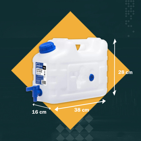 SimplyCan Pojemnik na wodę pitną 10L ATEST kanister z kranikiem (max. 12L)  + Metalowy uchwyt mocowanie