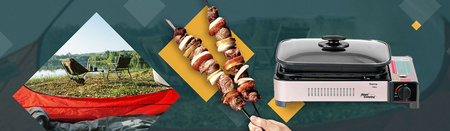 ALPEN CAMPING Grill turystyczny SIERRA K2000 x1 + ALPEN CAMPING BRYTFANNA DO GRILLA SIERRA x1