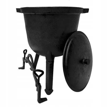 Kociołek myśliwski żeliwny 8 litrów stojący