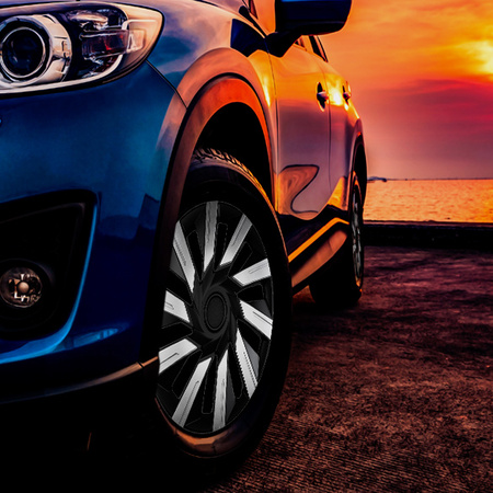 GÓRECKI Kołpaki samochodowe TECNA silver black 16"