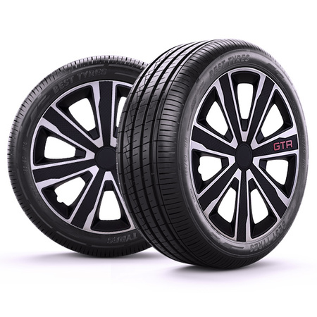 GÓRECKI Kołpaki GTR CARBON SILVER BLACK 16"