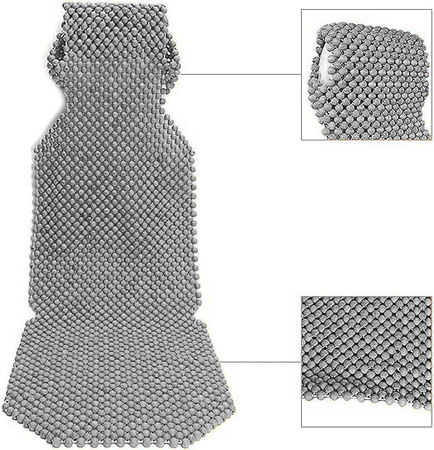 TRAKER Mata koralikowa z zagłówkiem na siedzenie fotel pokrowiec szara OSOBOWY BUS x2