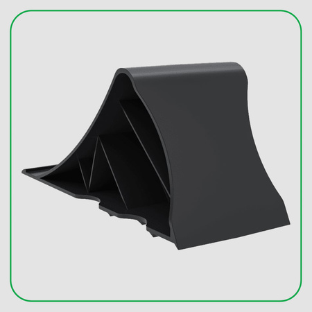 LOKHEN Klin pod koła do przyczepki samochodu NANO 10 225x90x100mm + LOKHEN Uchwyt wspornik mocujący FLATY do klina NANO 10