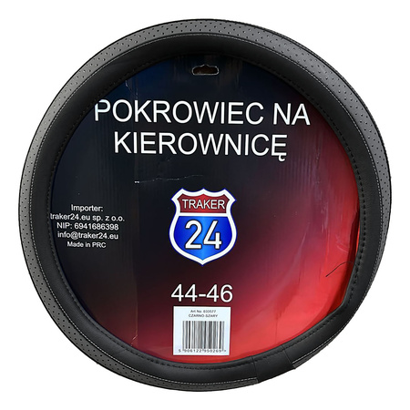 TRAKER Pokrowiec na kierownice TIR ciężarówka 44 - 46cm czarno - szary