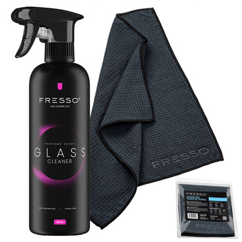 FRESSO Glass Cleaner czyszczenie szyb 0,5L + FRESSO Mikrofibra do szyb / luster Winston Waffle Towel 40x40 cm