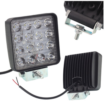 HERMON Lampa robocza prostokątna 16 LED 12-24V 16x1W 107x107x25mm