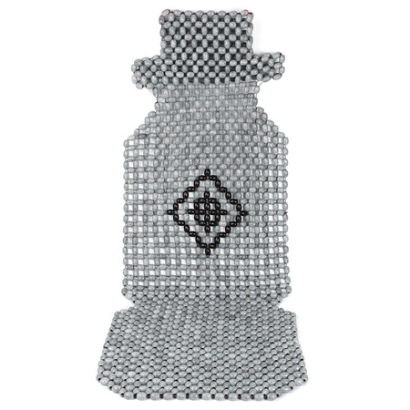 TRAKER Mata koralikowa z zagłówkiem na siedzenie fotel pokrowiec szara OSOBOWY BUS x2