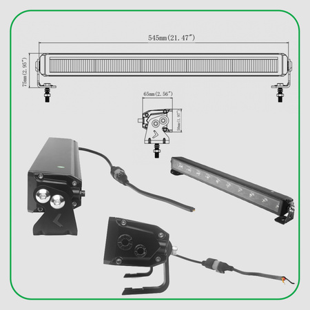 KAMAR Lampa reflektor dalekosiężny drogowy listwa 46 LED + jazda dzienna 12/24V 5730lm 65W, 16lm 10W