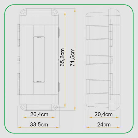 DAKEN Pojemnik na gaśnice REGON 6/9kg Ø170/190mm335x620x240 czerwono czarny