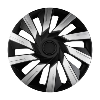 GÓRECKI Kołpaki samochodowe TECNA silver black 15"