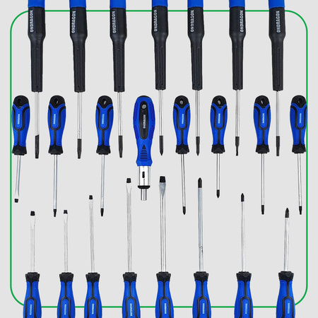HERMON Zestaw Śrubokrętów wkrętaków precyzyjnych bitów 122 elementy + stojak