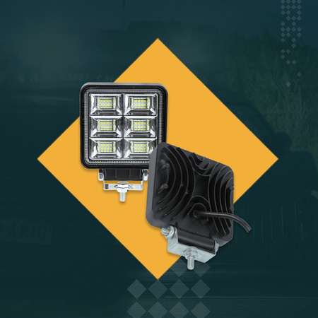 HERMON Lampa robocza halogen LED x48 144W 10-80V 3 rzędy  kwadratowa x2