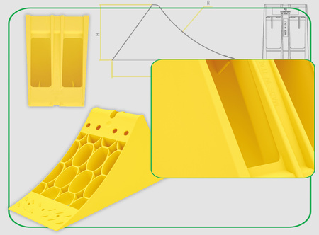 LOKHEN Klin pod koła żółty E36 336x123x148mm