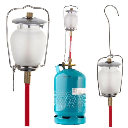 AG Lampa gazowa turystyczna na butlę KINGA3 0,6kW + VITKOVICE MILMET Butla gazowa 5kg 12,3l z kołpakiem plastikowym przyłącze 3/8'' od góry PROPAN - BUTAN, LPG