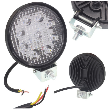 HERMON Lampa robocza okrągła 9 LED 12-30V FI 116mm gr. 28mm