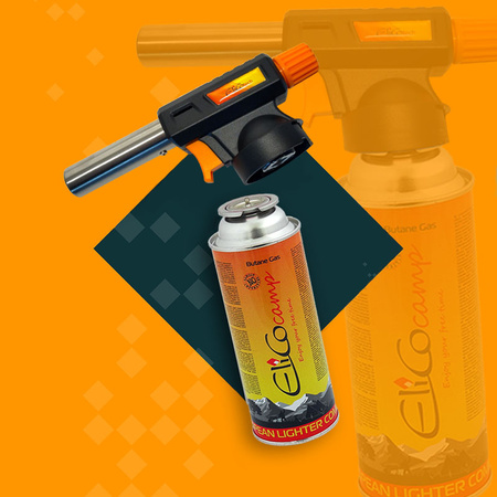 ELICOTECH Palnik gazowy wielofunkcyjny RK-3129 x1 +  ELICOCAMP Kartusz Gazowy 220g x7