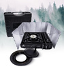 MaxiCamp Kuchenka turystyczna gazowa na kartusz BLACK + Nakładka grillowa + Osłona przeciwwiatrowa