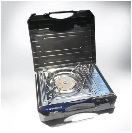 TIROSS Kuchenka turystyczna TS-266 x1 + ALPEN CAMPING Osłona przeciwwiatrowa do kuchenki turystycznej x1