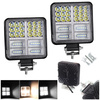 HERMON Lampa robocza halogen LED x38 + 16 LED amber  162W 10-30V kwadratowa x2