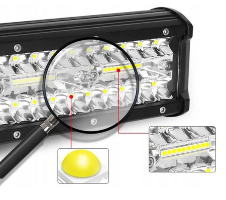 HERMON Panel lampa robocza LED x200 600W 12V 24V 71cm led bar OFF - ROAD