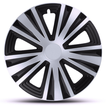 CARFIELD Kołpaki samochodowe SPIN srebrno czarne 16" x4