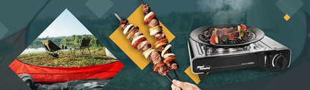 ALPEN CAMPING Kuchenka turystyczna MOUNT EVEREST x1 + IMEX Nakładka grillowa 30,5cm x1