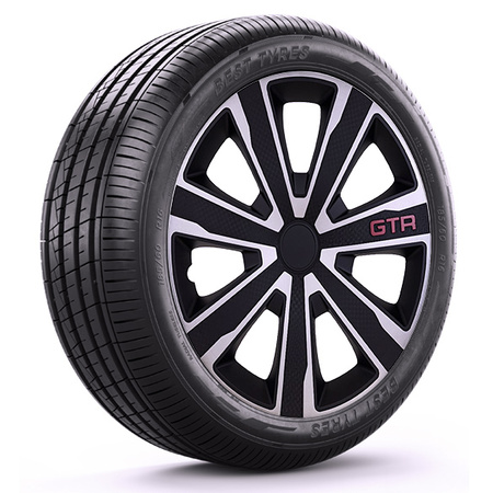 GÓRECKI Kołpaki GTR CARBON SILVER BLACK 16"