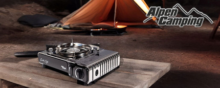 ALPEN CAMPING Kuchenka turystyczna GARDA CAFE gazowa na kartusz stal nierdzewna